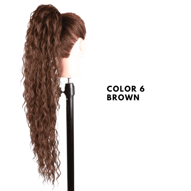Extension Cheveux Synthétique Queue De Cheval Blonde Clair Mèches - Longueur Semi-longue, Boucles, Neuf Italie
