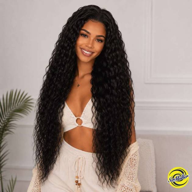 KAMA – Perruque lace front –  cheveux ondulés super longs