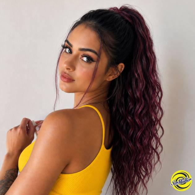 Aplique Rabo de Cavalo CAROL – Cabelo Cacheado 50 cm