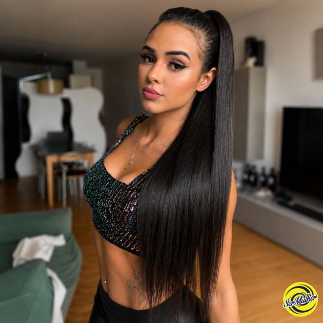 Ponytail Extension with Claw LUNA - Straight Long Hair 70 cm