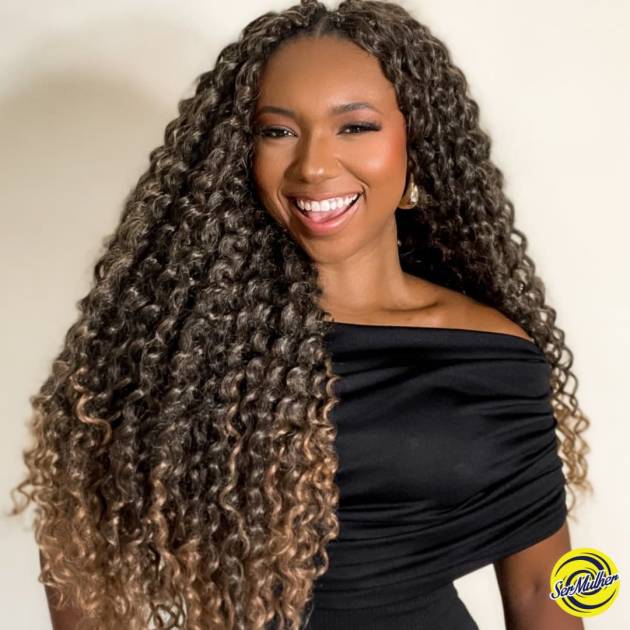 Novo RITMO 65cm- Crochet Braids - Extensões sintéticas de cabelo cacheado