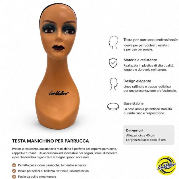 ESPOSITORE- Testa di manichino per Parrucca