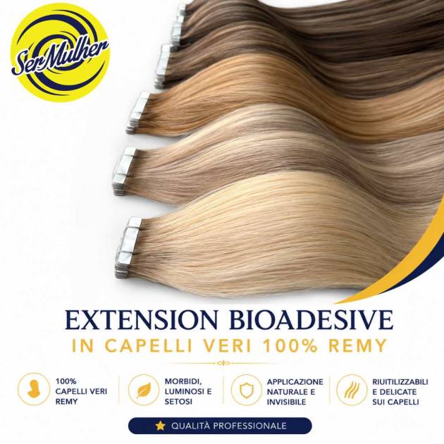 Extension Bio Adesive 100% capelli veri Remy
