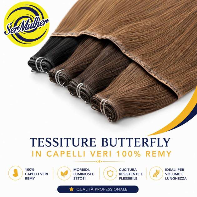 Extension a Tessitura Butterfly in Capelli Veri 100% Remy